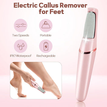 Hanglow Electric Callus Remover for Feet – Rechargeable Foot Dead Skin Remover with 2 Roller Heads PACK OF 1
