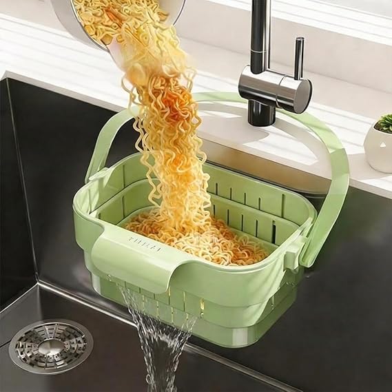 Foldable Hanging Kitchen Sink Strainer Basket (MULTICOLOR)
