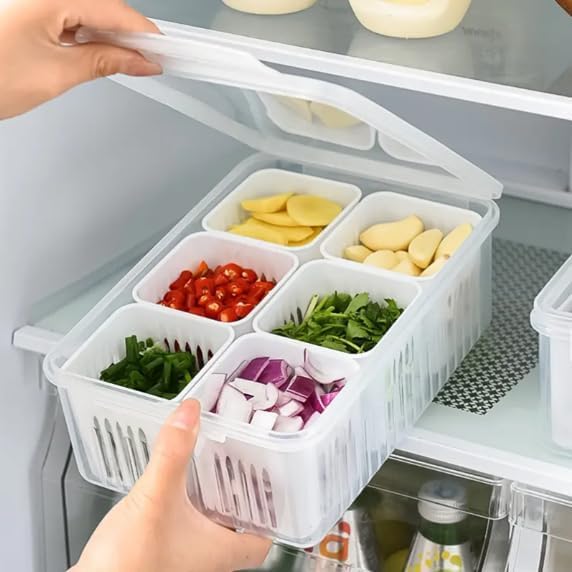 Fridge Organizers Storage Box Set-6 (Grid box khana-6)