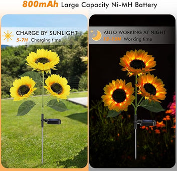 Solar Sunflower Lights,Solar Garden Light withLooking Flowers Outdoor PACK OF 1
